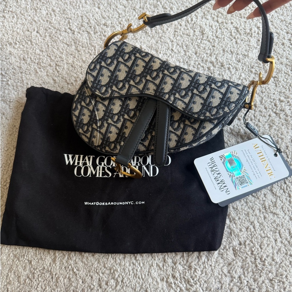 Dior Black and Cream Shoulder Bag with Iconic Design